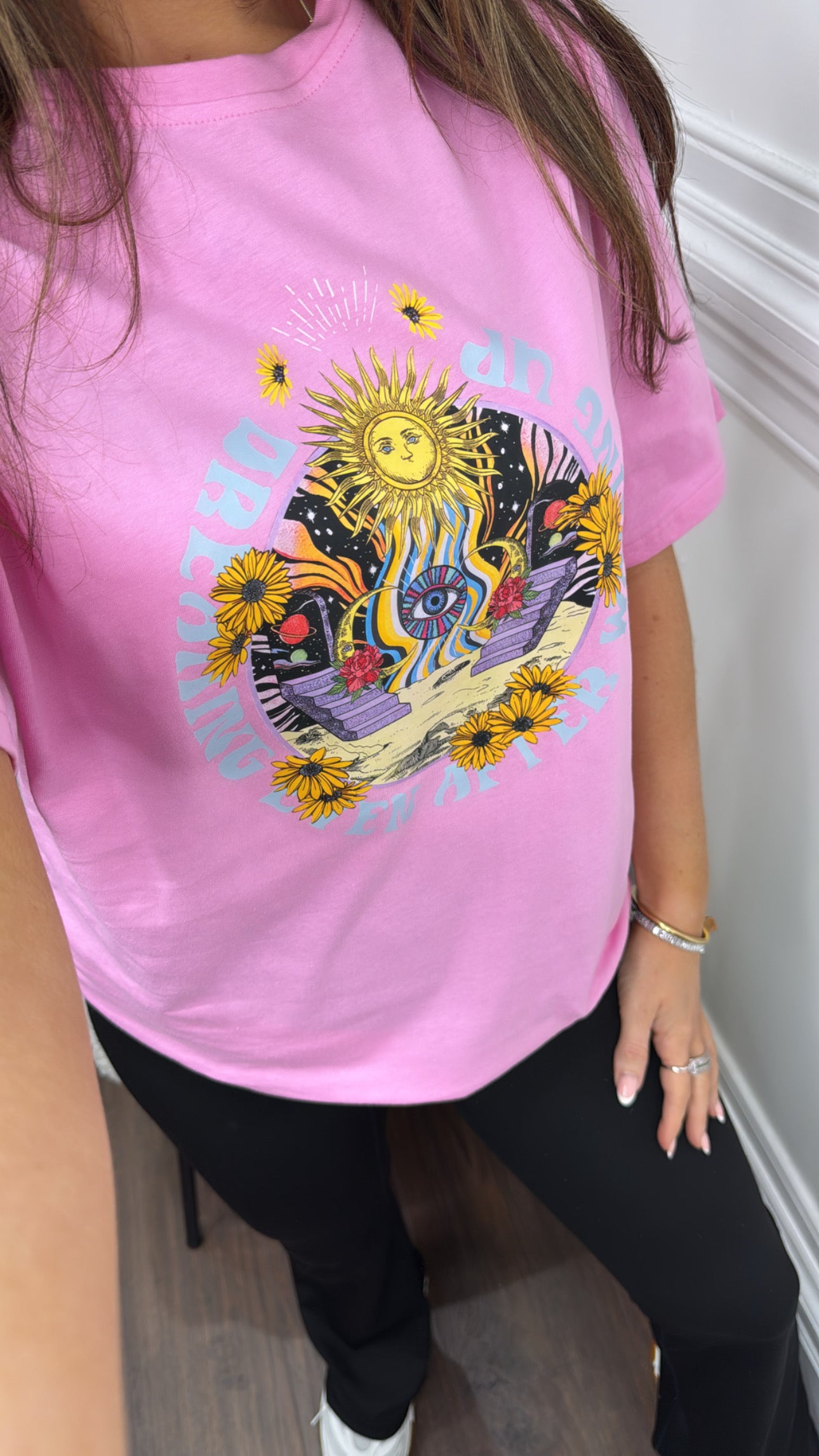 SUNSHINE pink sun logo t-shirt