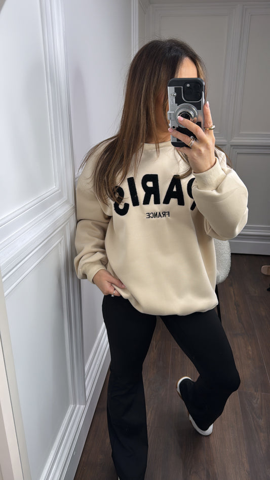 PARIS beige super soft sweatshirt