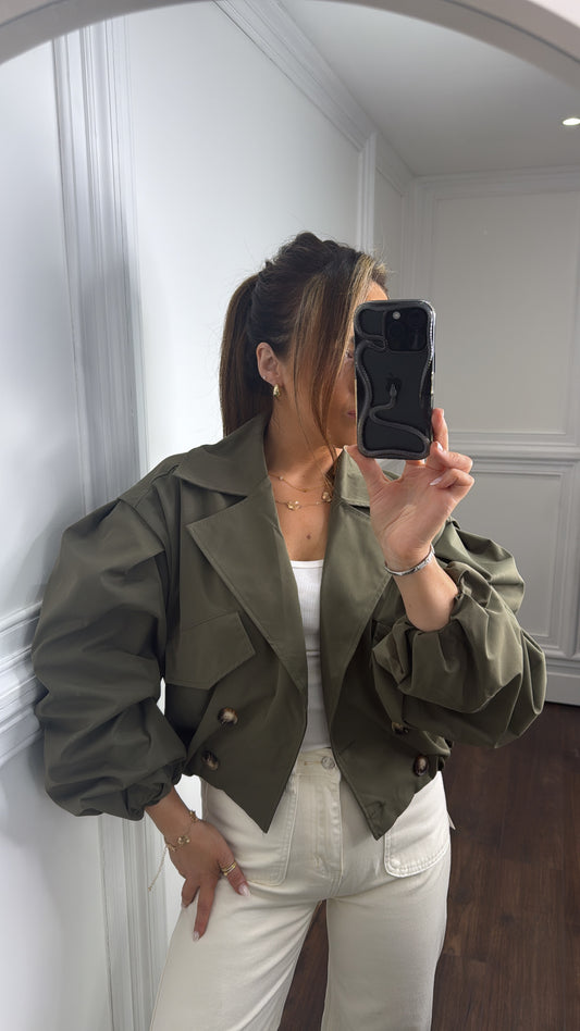 TALIA khaki cropped tench jacket
