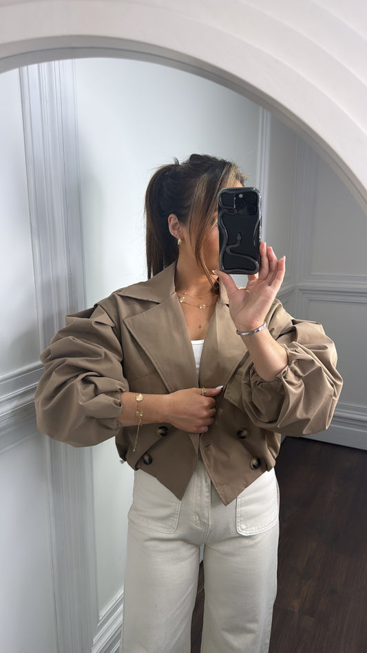 TALIA camel cropped tench jacket