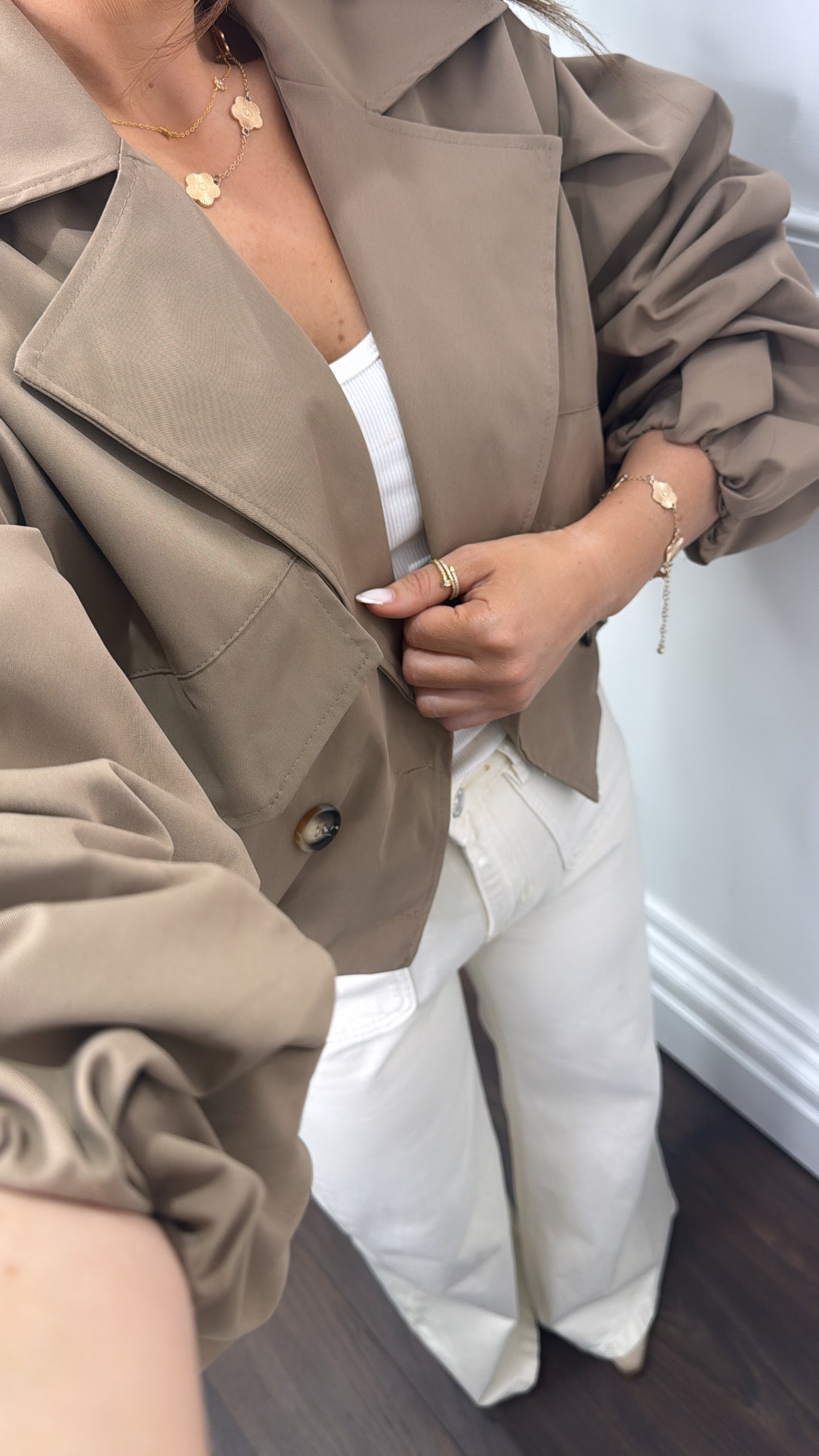 TALIA camel cropped tench jacket