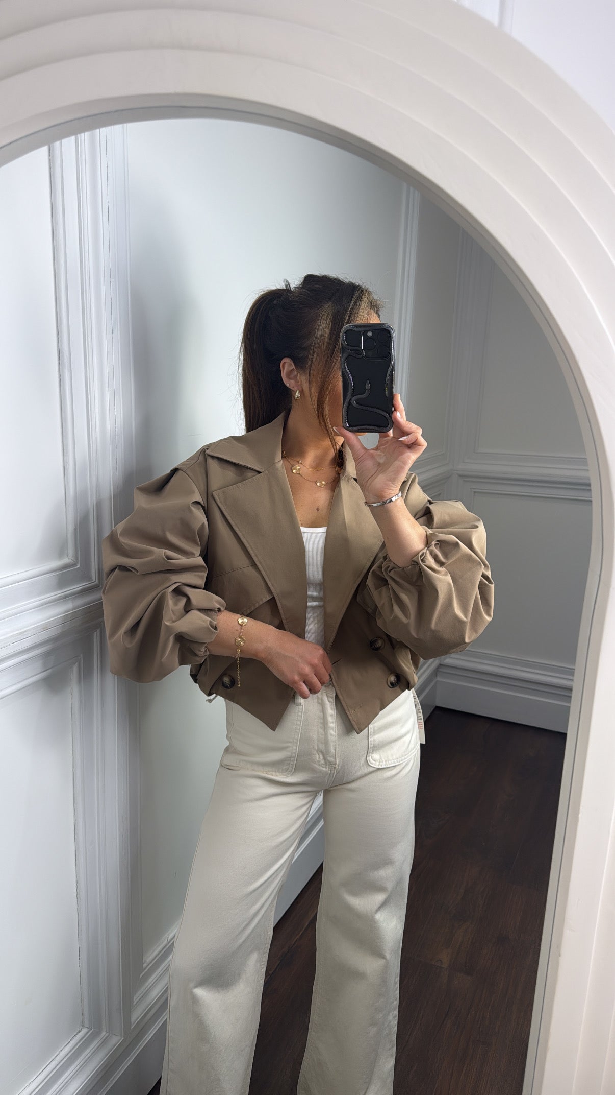 TALIA camel cropped tench jacket