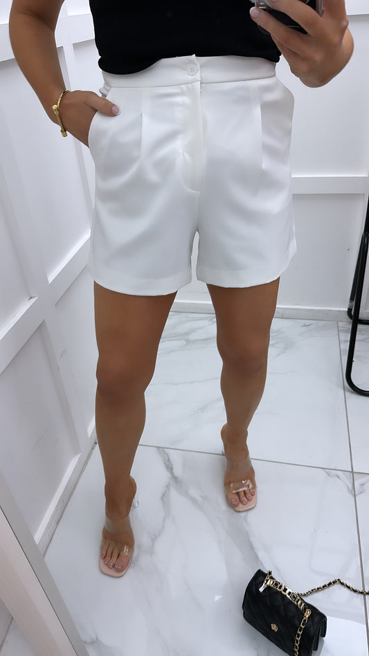 TAMMY white high waist tailored shorts