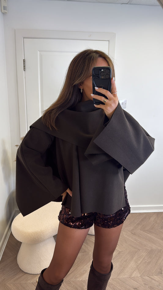 YARA brown layered cape