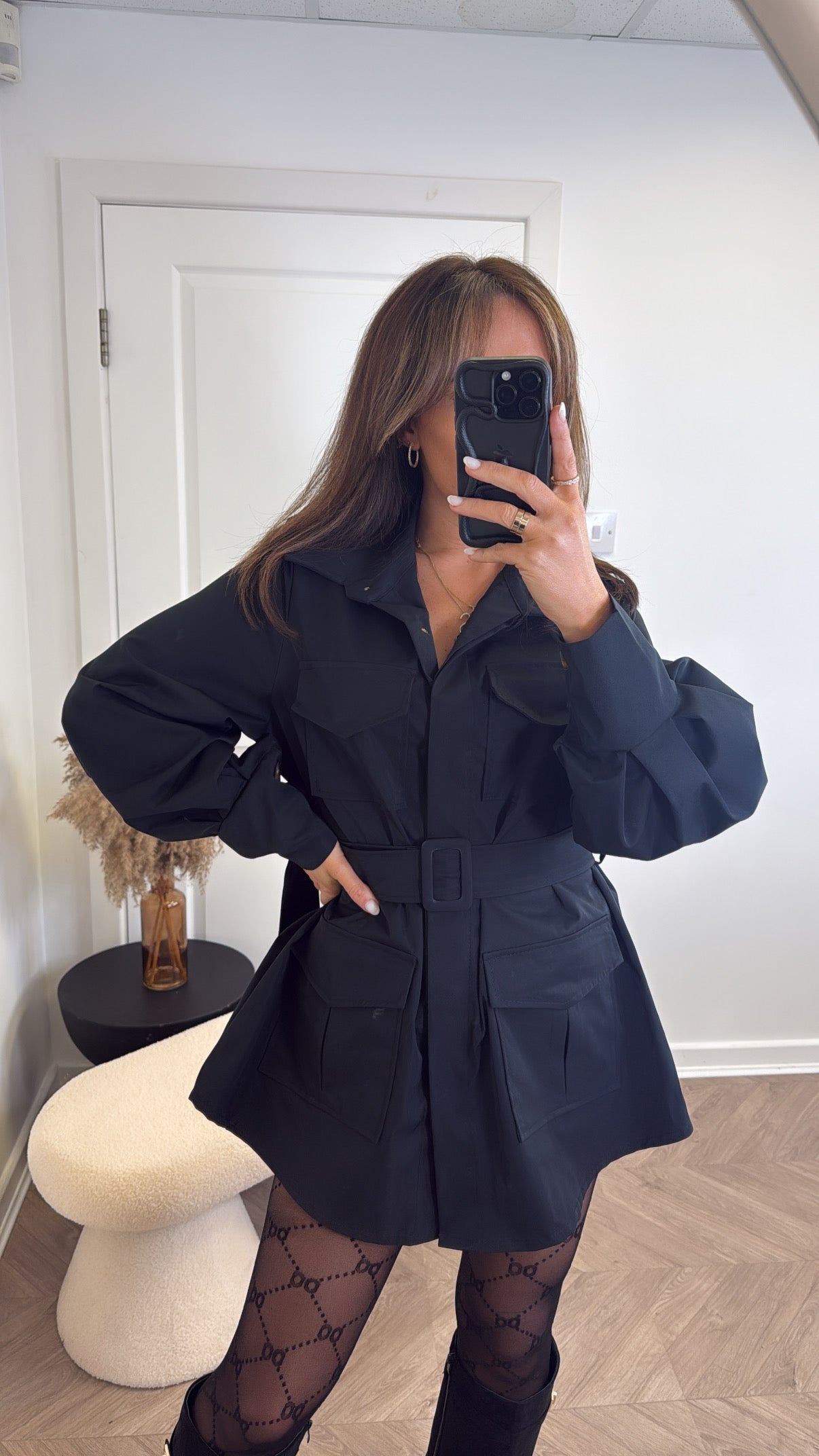 SERAFINA black belted utility jacket