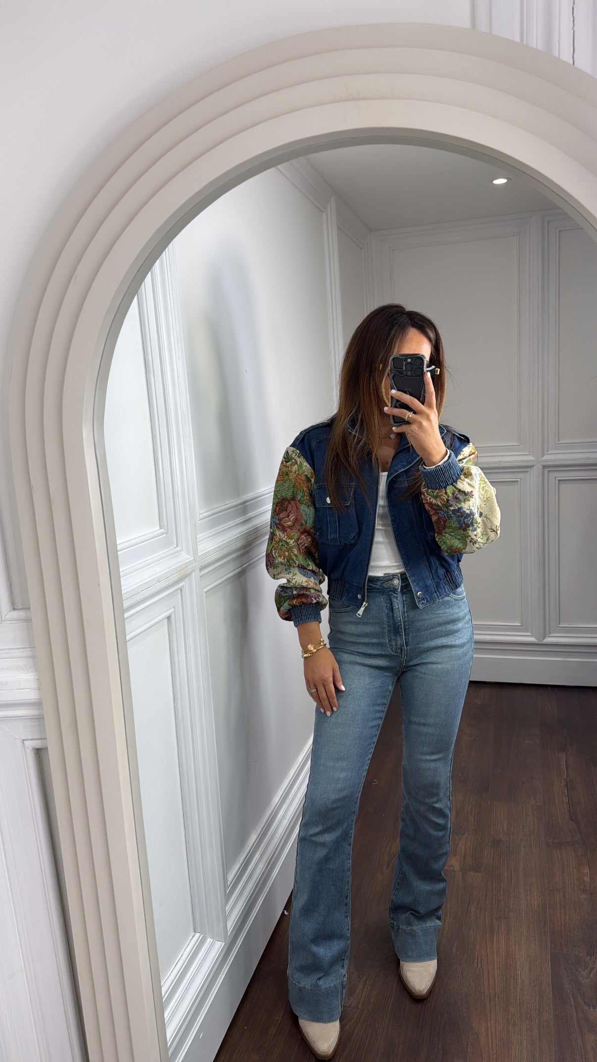 LILY mid wash stretchy flare jeans