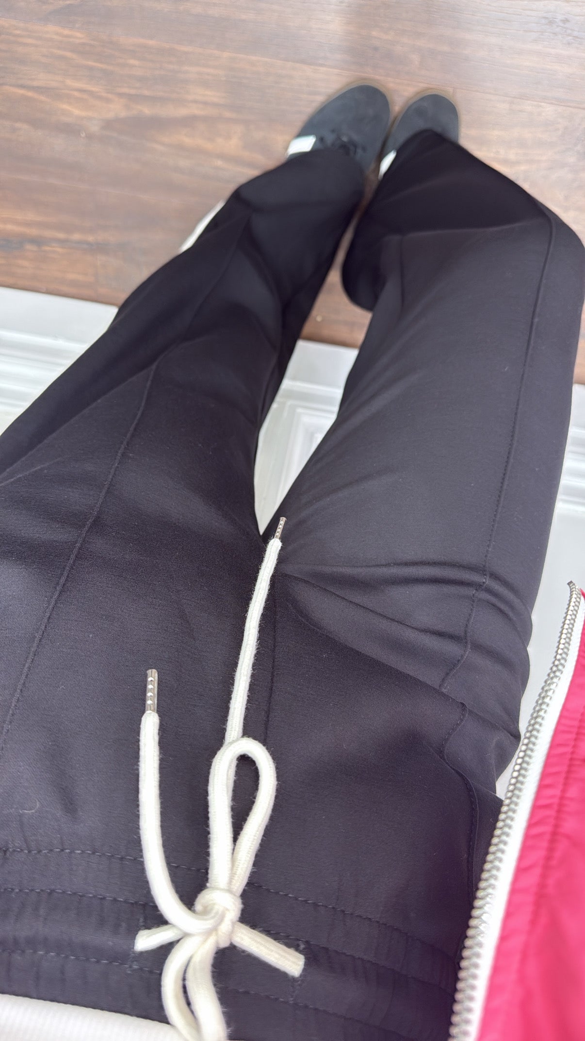 ALEX black contrast panel straight leg jogger