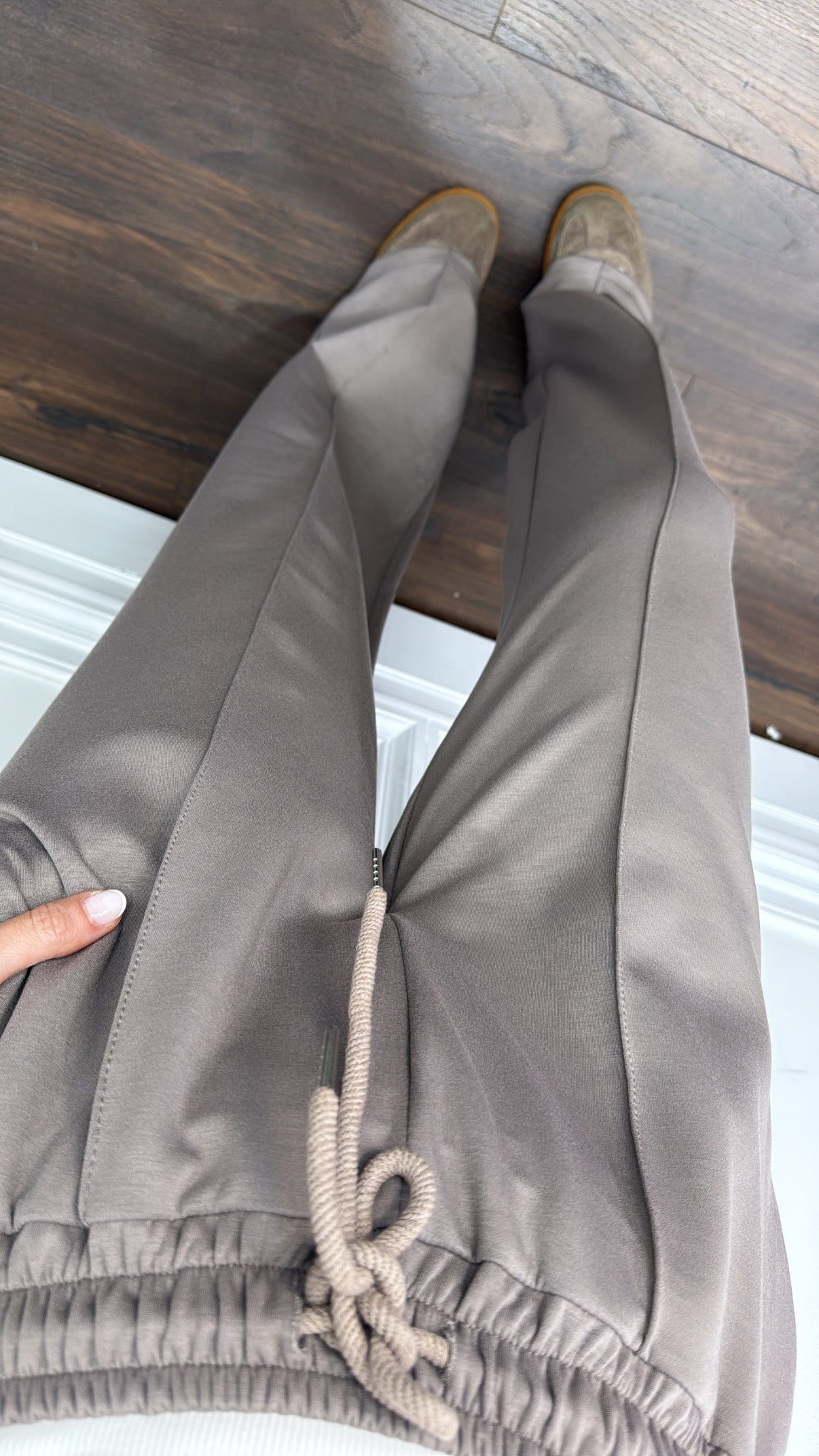 MARLEY mocha soft seam detail joggers