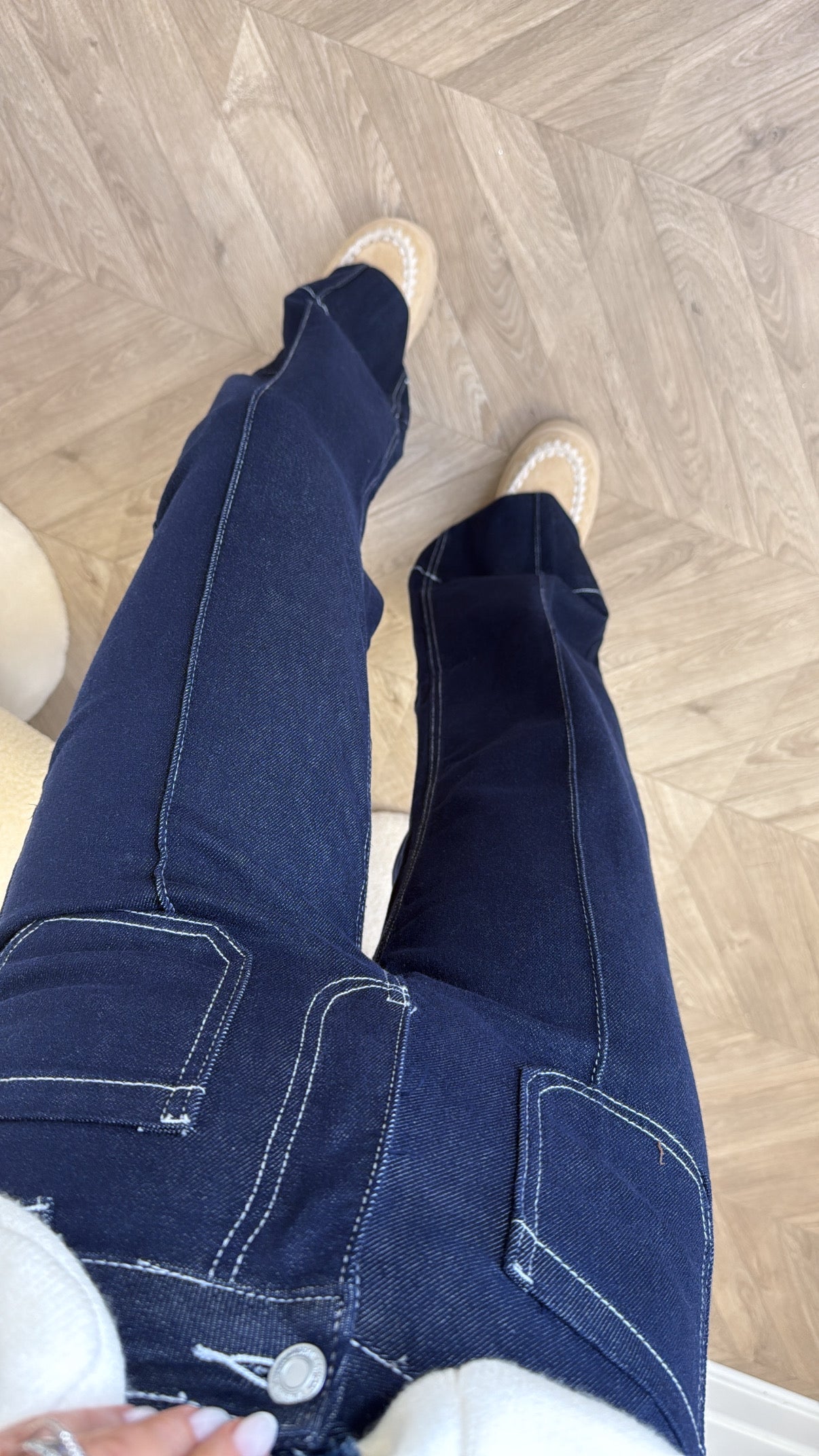 PRIYA dark denim wide leg high waist jeans