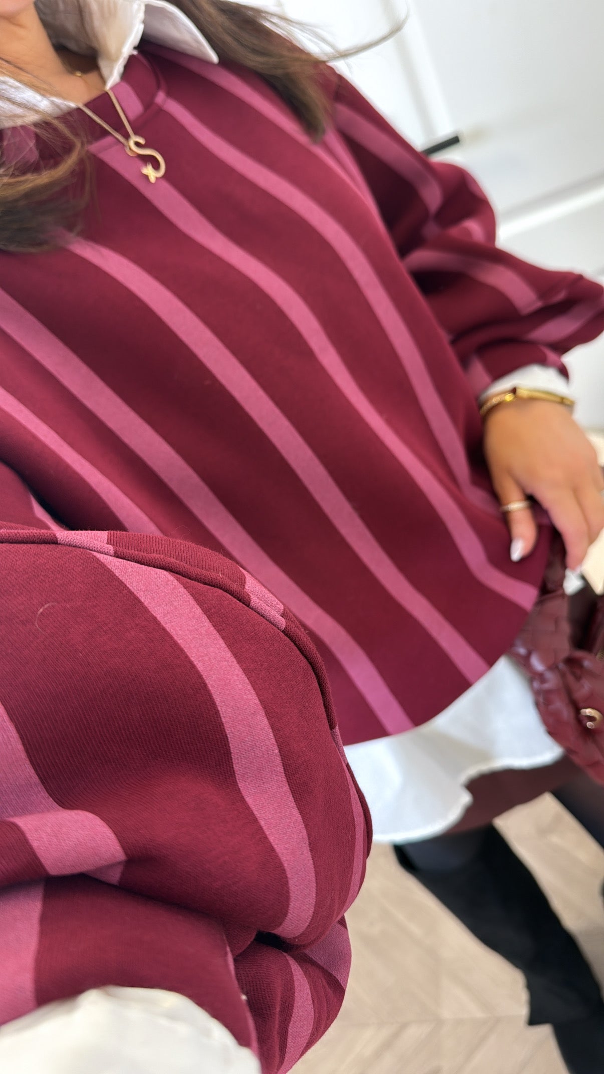 PENNY burgundy stripe jumper
