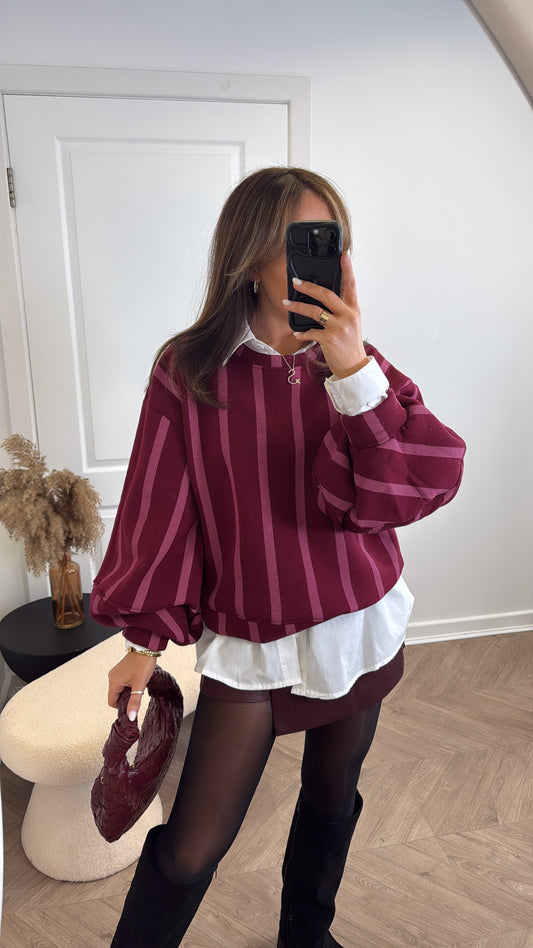 PENNY burgundy stripe jumper