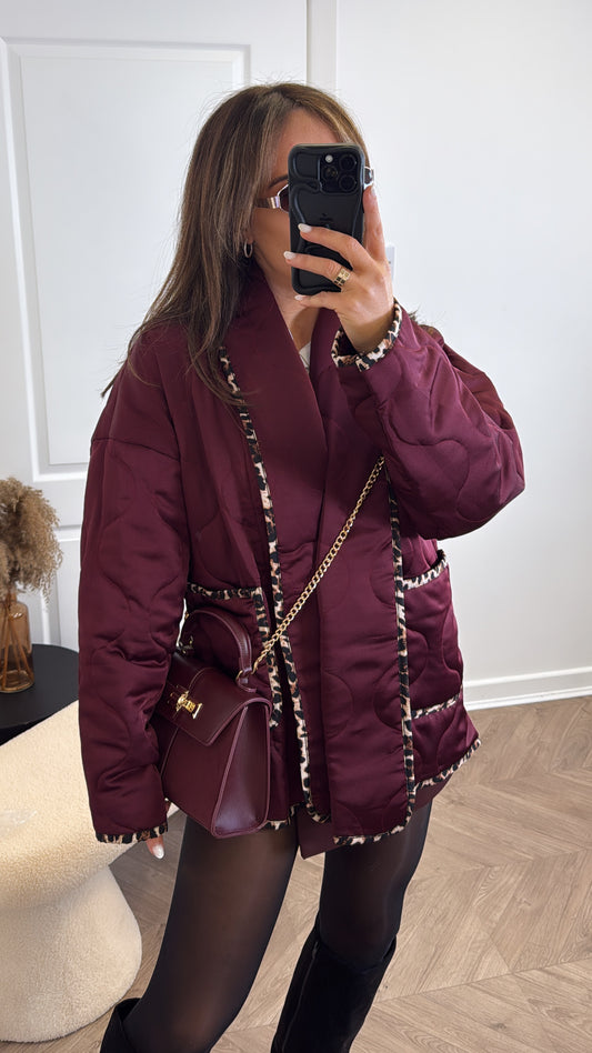 BONNIE burgundy padded jacket
