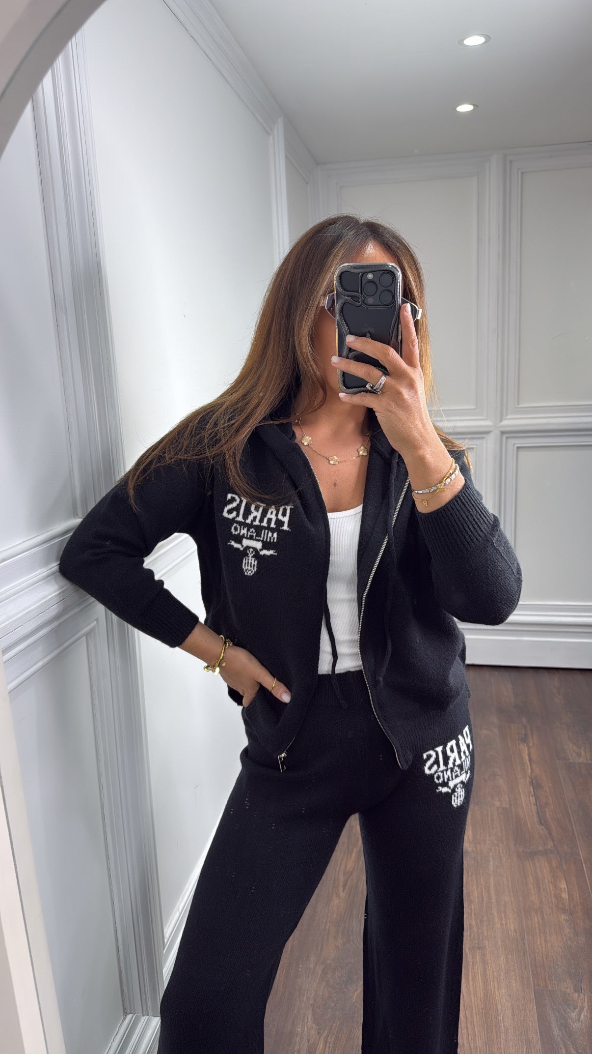 PARIS MILANO black knitted co-ord