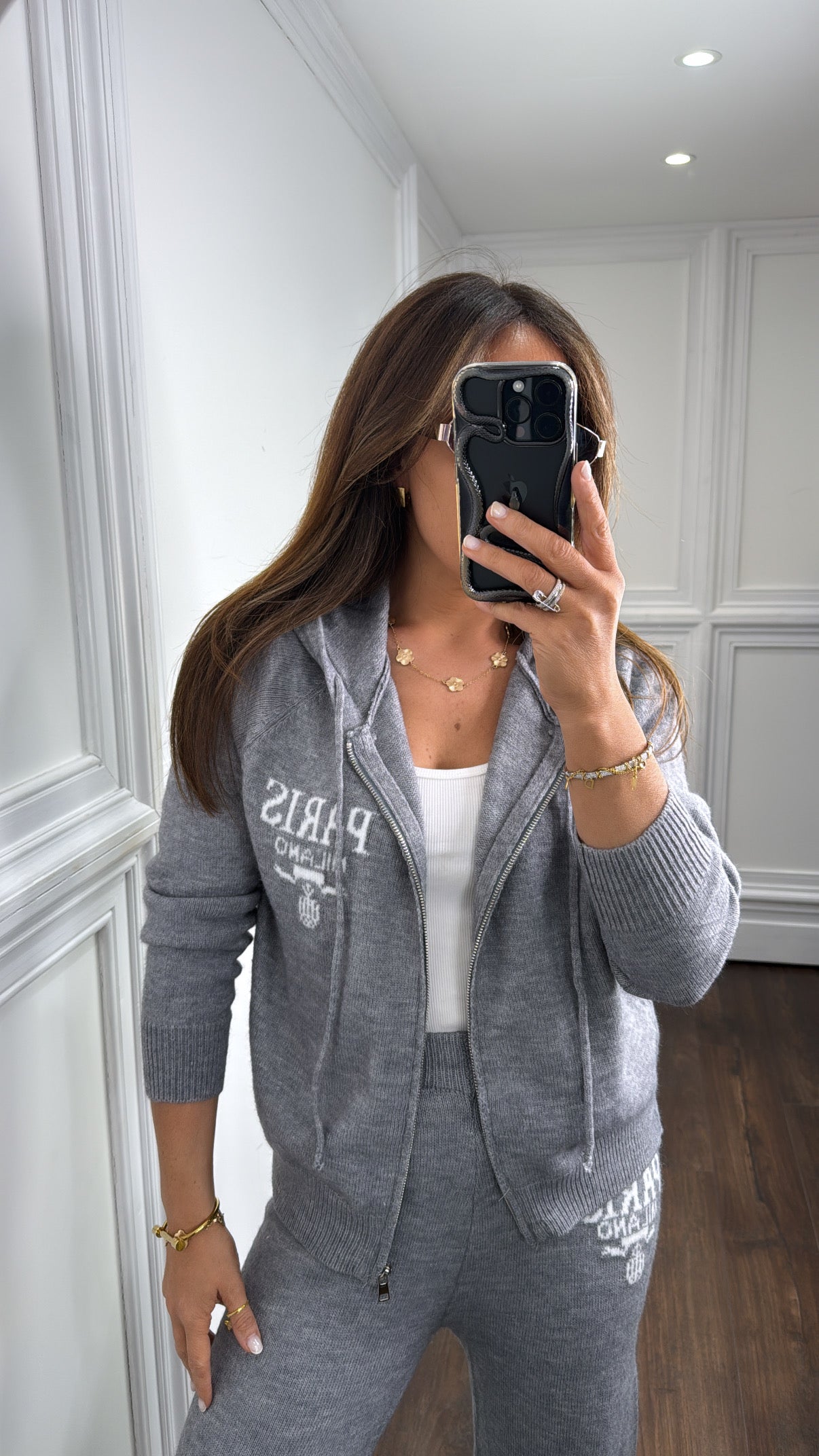 PARIS MILANO grey knitted co-ord