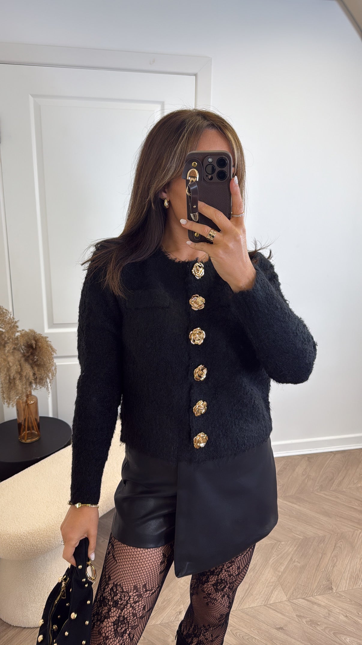 SIAN black soft knit cardigan