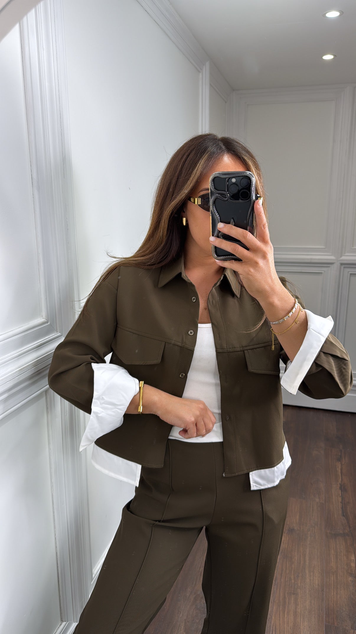 PENELOPE brown shirt and wide leg trouser's co-ord