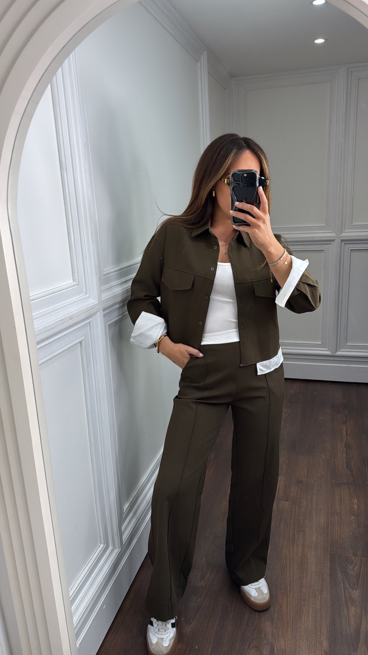 PENELOPE brown shirt and wide leg trouser's co-ord