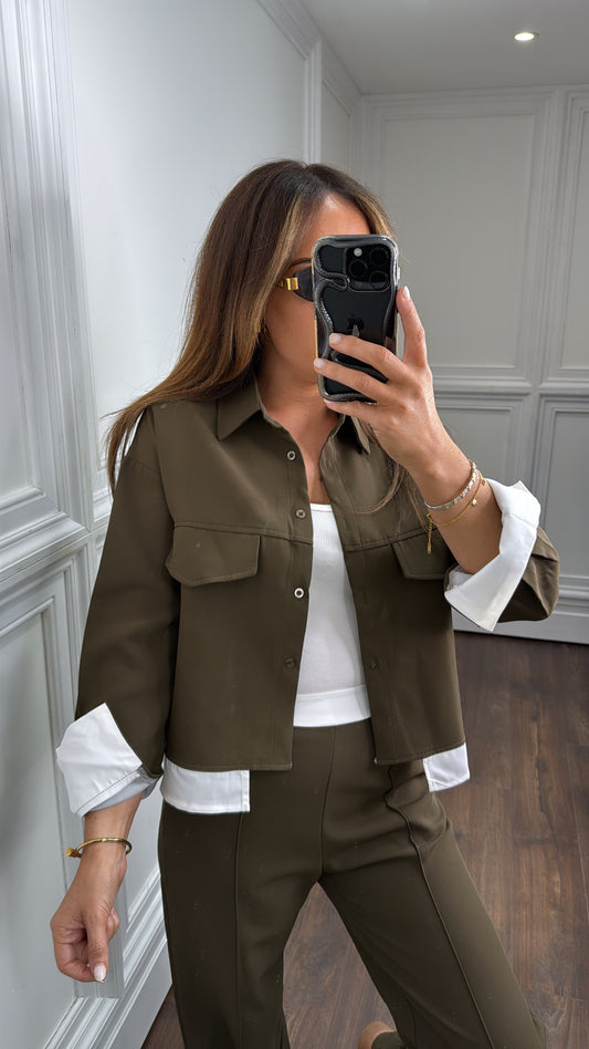 PENELOPE brown shirt and wide leg trouser's co-ord