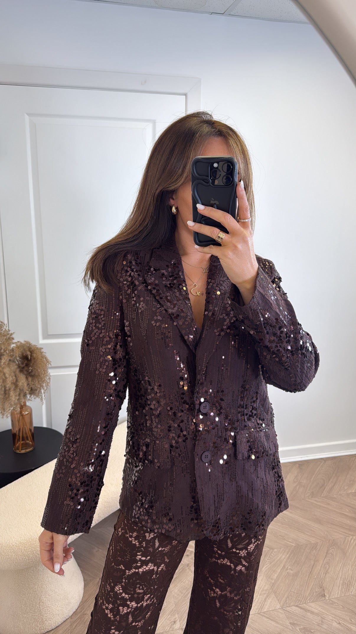 YARA brown sequin jacket