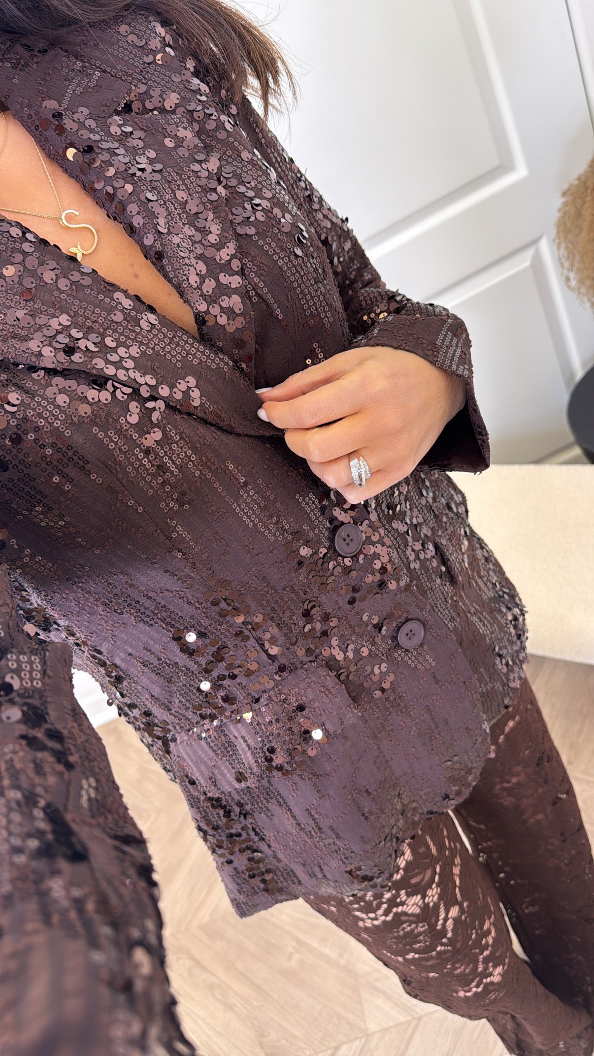 YARA brown sequin jacket