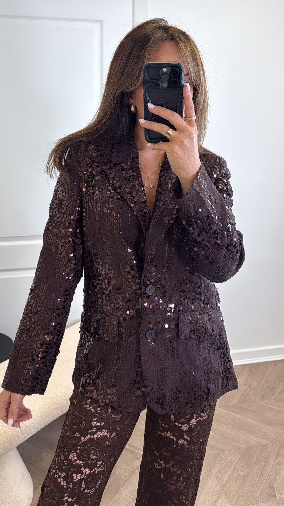 YARA brown sequin jacket