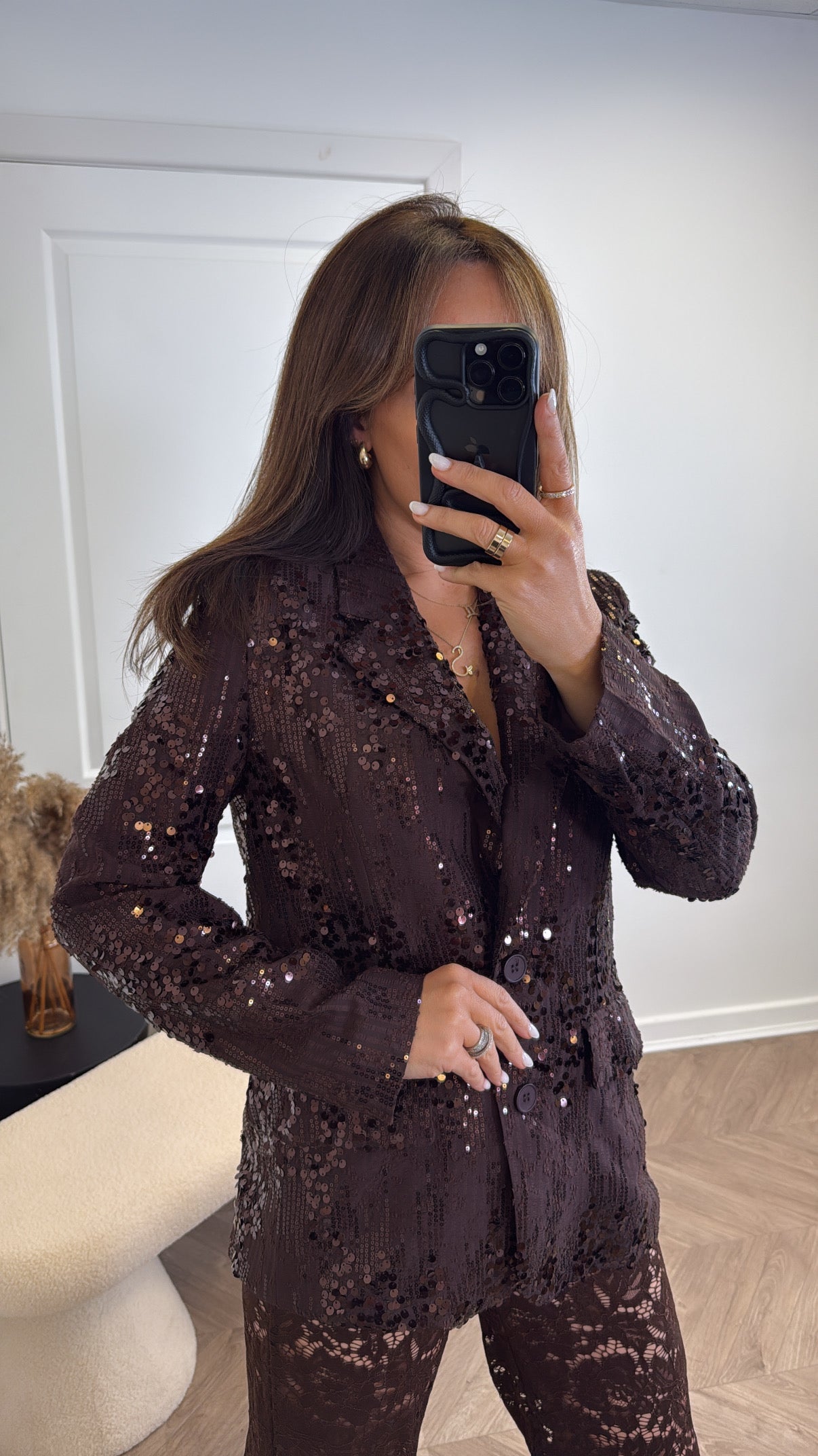 YARA brown sequin jacket
