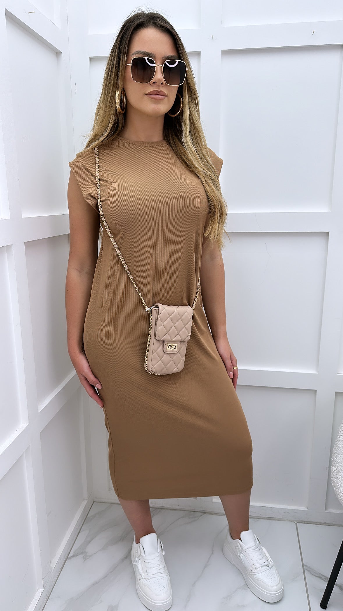 MORGAN Camel Midi Dress